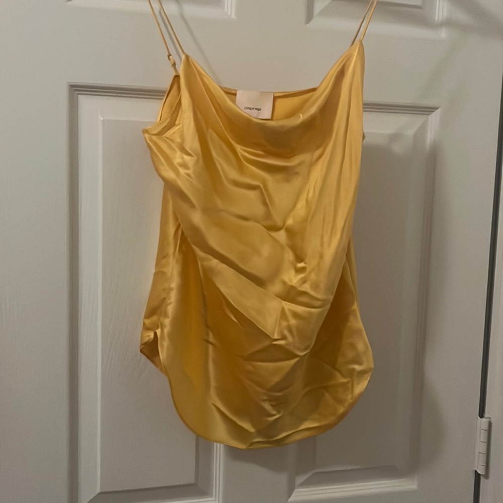 Yellow satin cami by cinq a sept